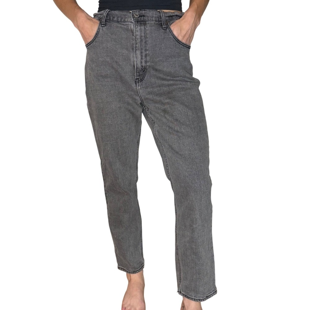 Abercrombie & Fitch Curve Love Ultra High Rise Ankle Straight Grey Jeans 29/8